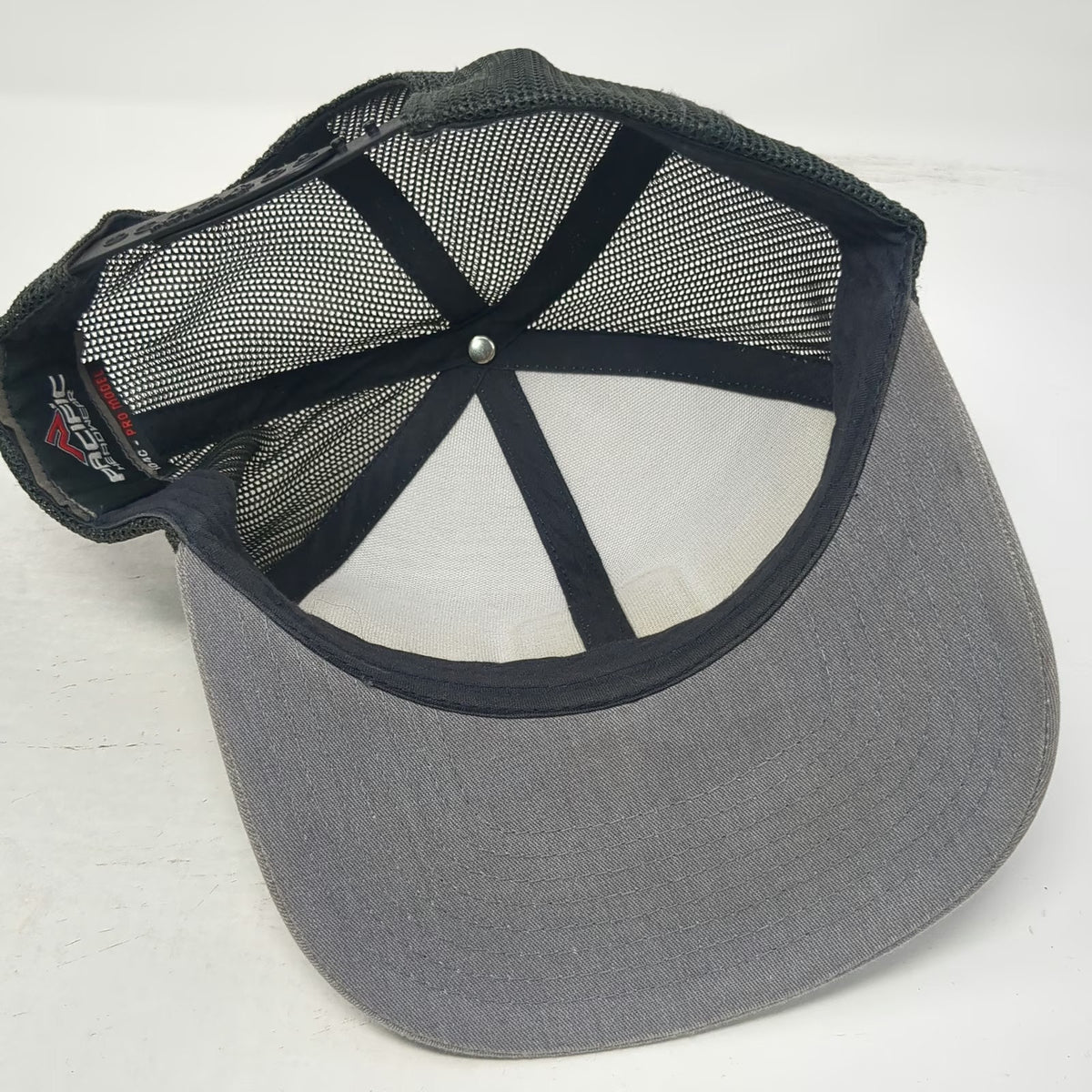 Pacific Headwear Simshot Trucker Hat Gray One Size Mesh Snapback Square Patch