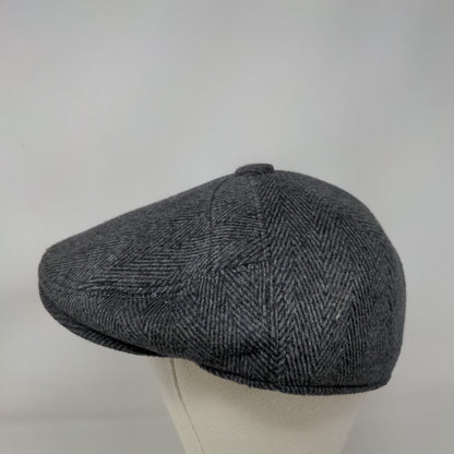Unbranded Beret Cap Gray Size 56 Lightweight Tweed 5 Panel Polyester Blend