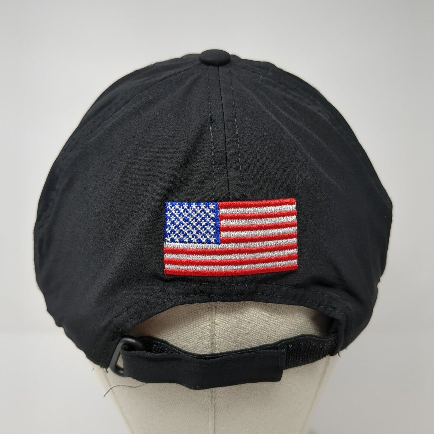 US Route 66 Strapback Hat Black One Size Adjustable American Flag