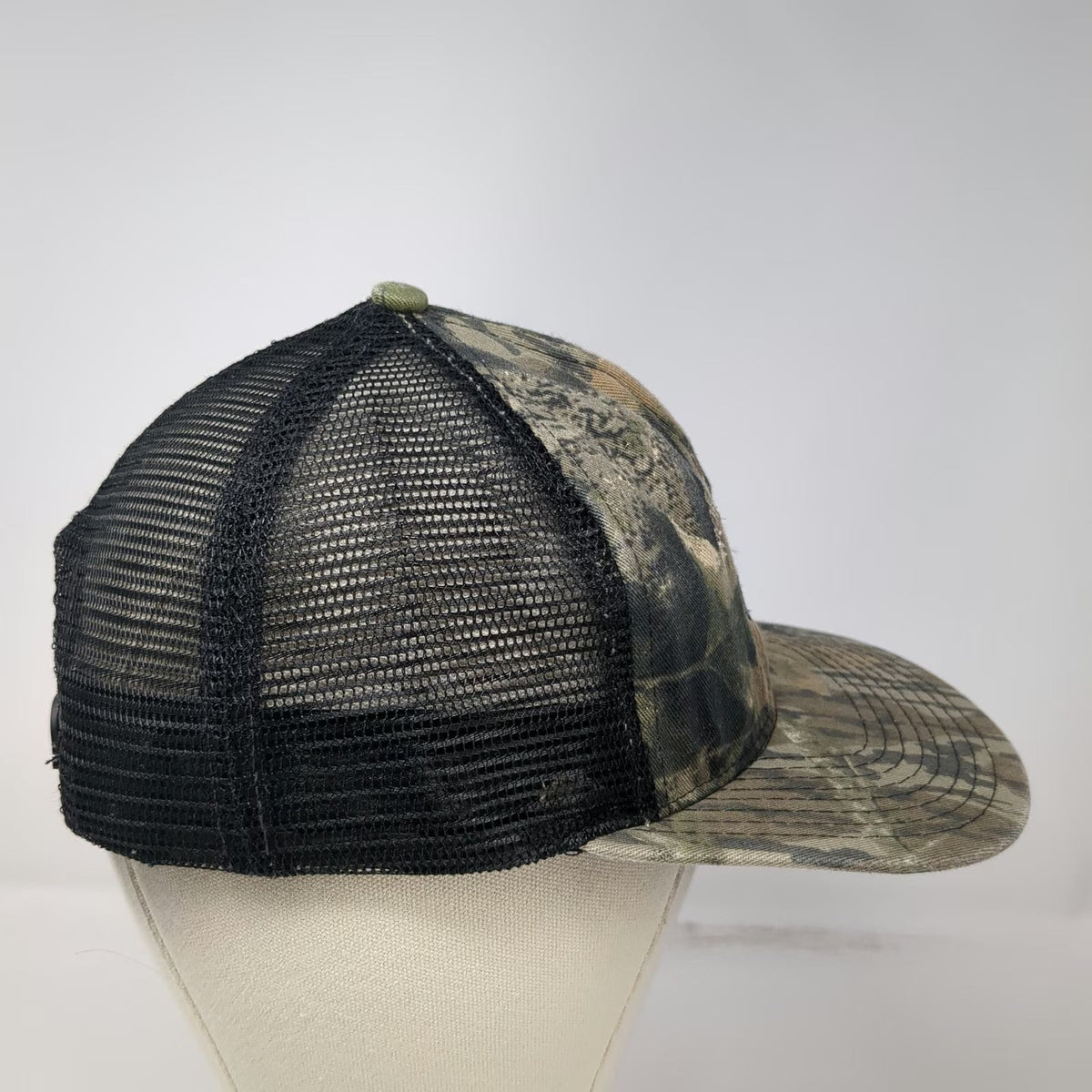 Wolf Mountain Trucker Hat Green Camo Mesh Snapback USA Made Hunting Vintage