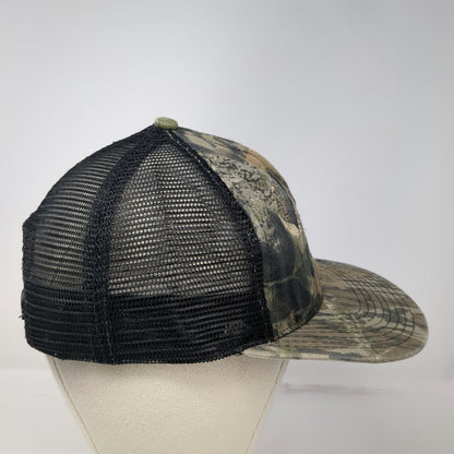 Wolf Mountain Trucker Hat Green Camo Mesh Snapback USA Made Hunting Vintage
