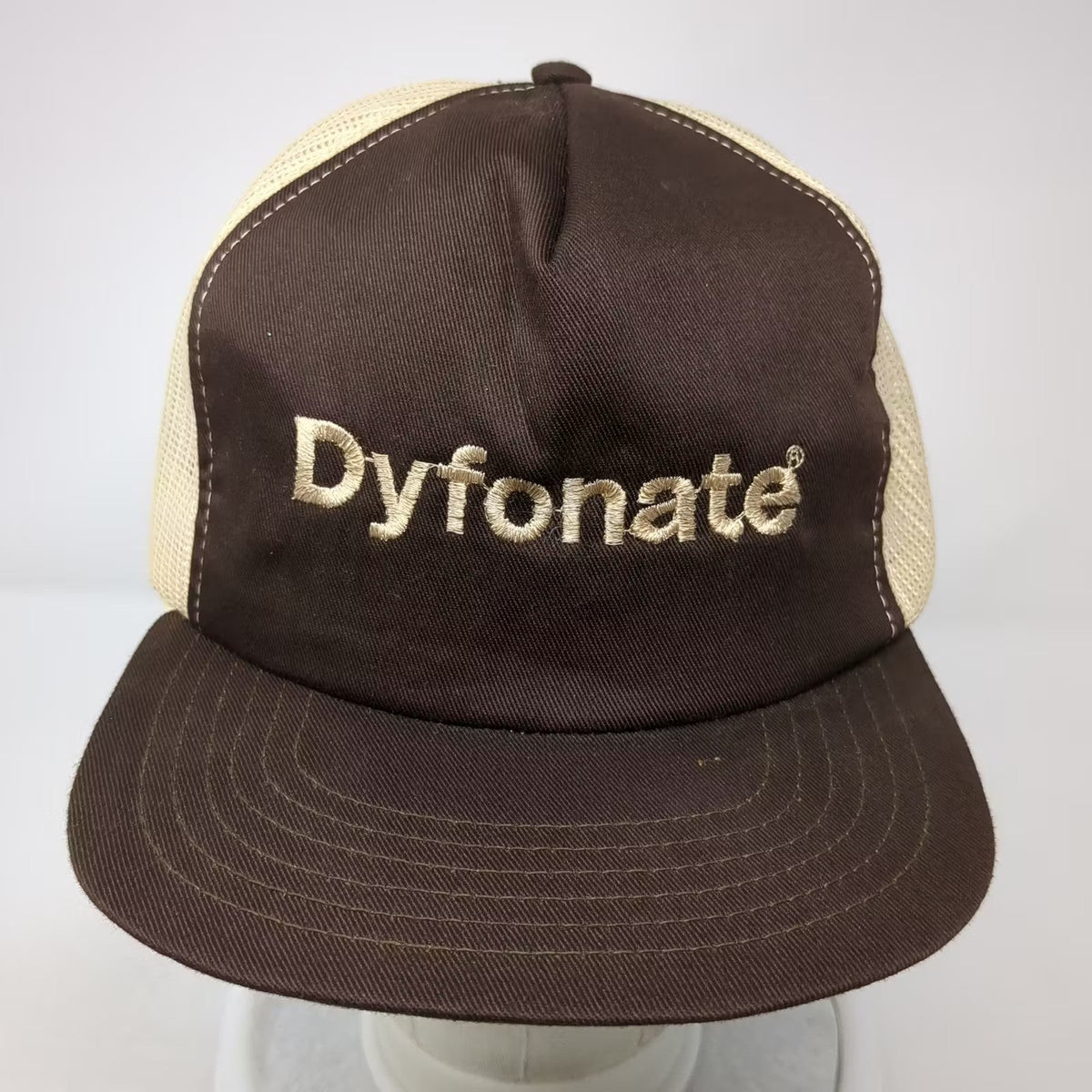 Stylemaster Dyfonate Agrochemical Snapback Trucker Hat Brown USA 7 5/8 Vintage