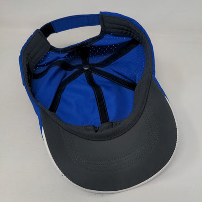 Nike Golf Swoosh Strapback Hat Blue One Size Adjustable Laser Cut