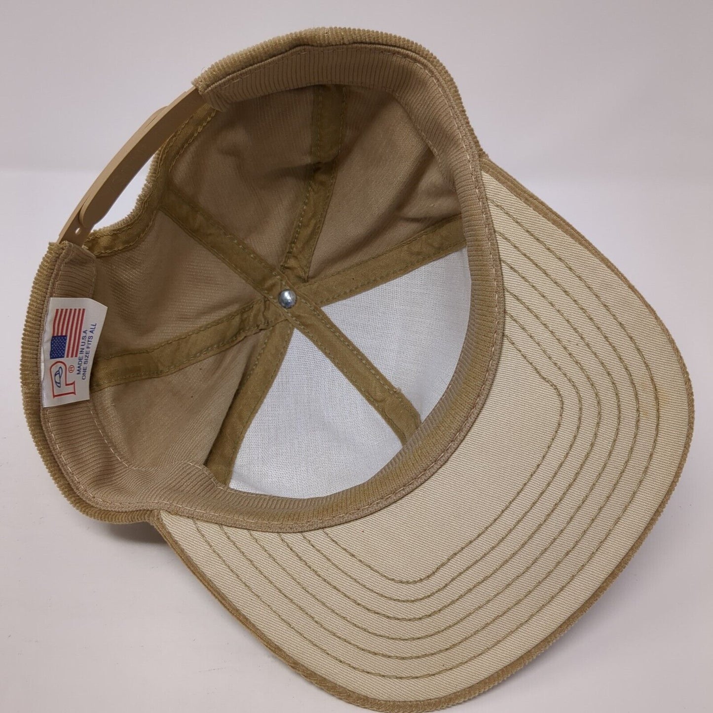 Unbranded Snapback Hat Tan One Size Adjustable Solid Blank Corduroy