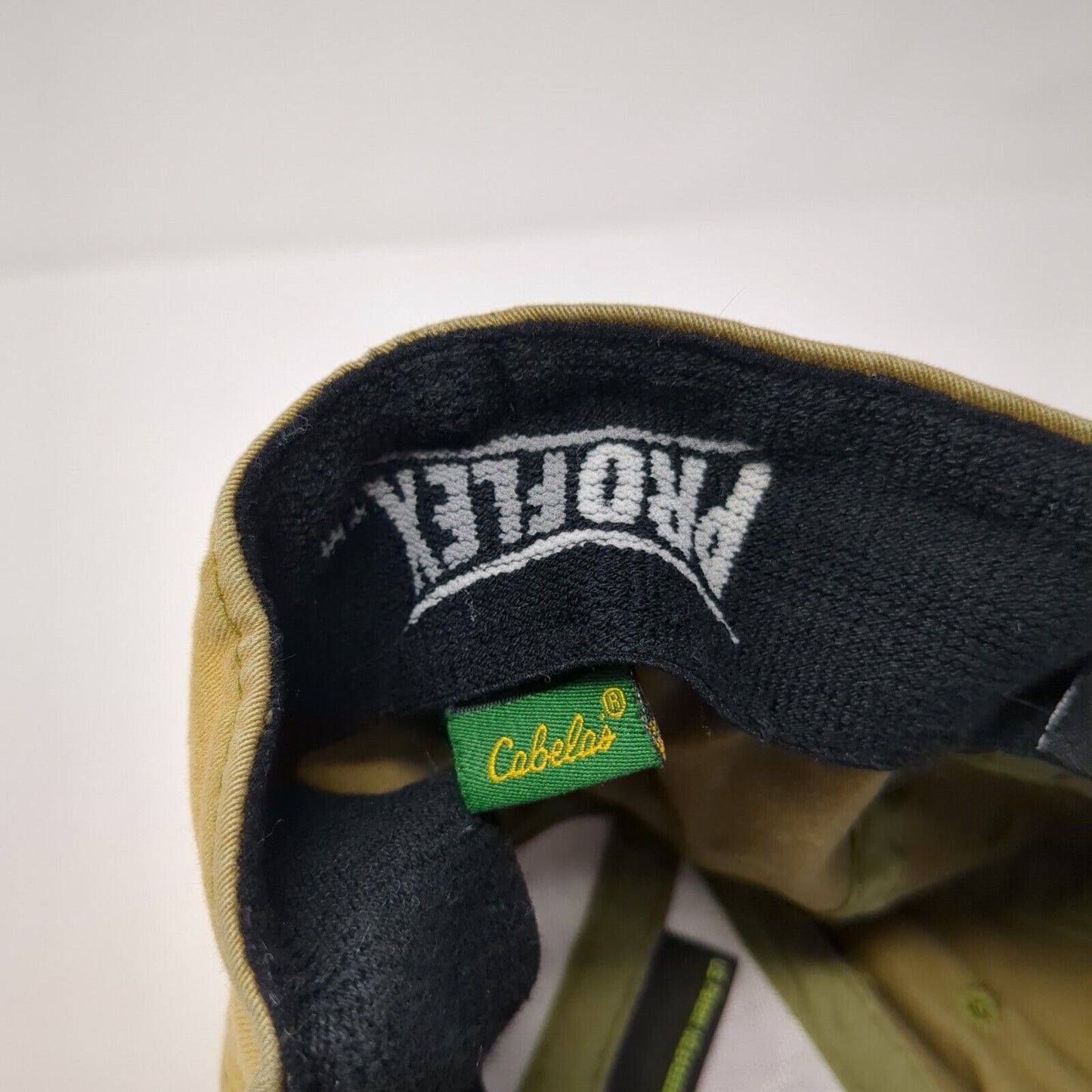 Letter C Cabela's Fitted Hat Tan M/L Embroidered Proflex Outdoor Cap