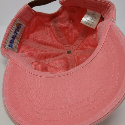 Adams Baseball Cap Pink One Size nahamsha Embroidery Leather Strap Slideback Hat