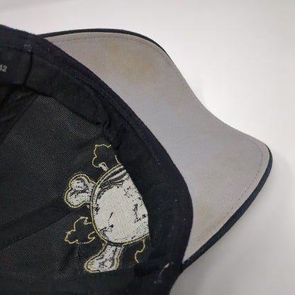 Miami Ink Skull Fitted Hat Black OSFM Embroidered Vent Holes Anoma