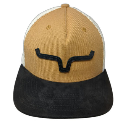 Kimes Ranch Trucker Hat Brown White Black One Size Mesh Snapback Flat Brim Logo