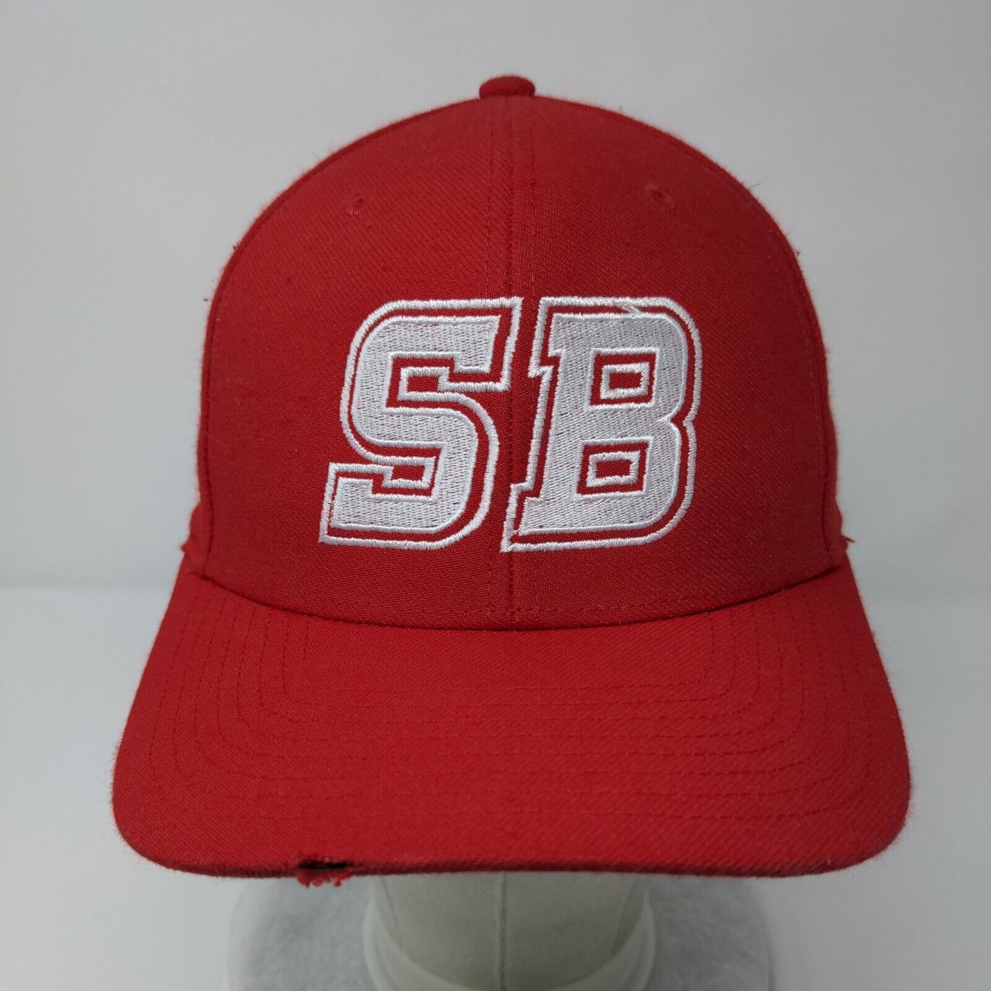 SB Strapback Hat Red Medium-Large Embroidered Letters Richardson