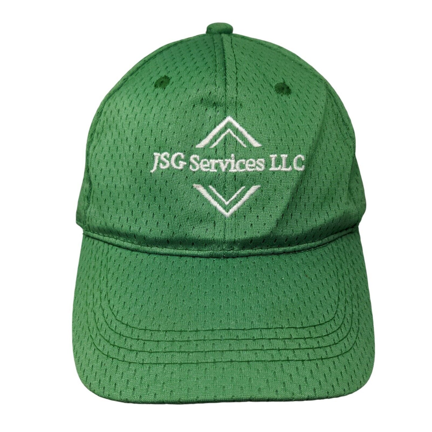 JSG Services LLC Strapback Hat Green One Size Embroidered 6 Panel Outdoor Cap