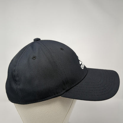 Adidas Strapback Hat Black One Size Adjustable 3 Stripes Logo 6 Panel