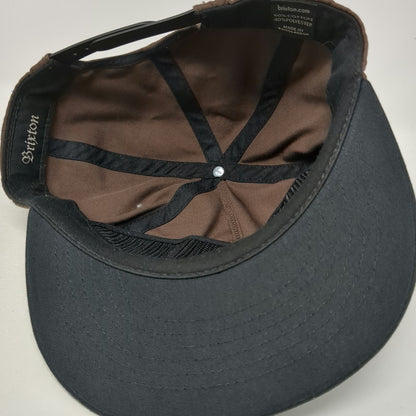 Brixton 5 Panel Brown One Size Snapback MFG Company Patch Flat Bill Logo Hat