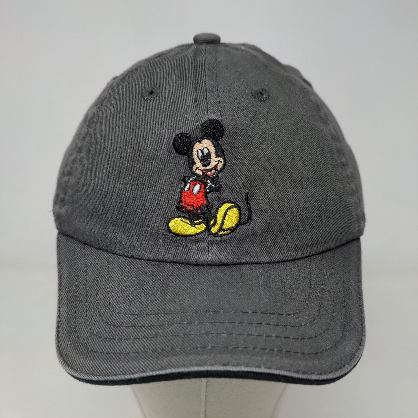 Disney Boy's Stretchy Hat Gray Size Small Embroidered Mickey Mouse Logo Cotton