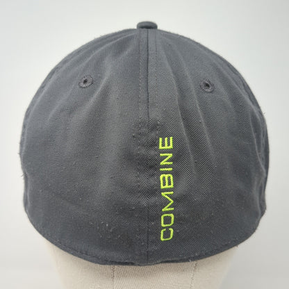 Under Armour Combine Fitted Hat Gray Large Embroidered Logo 6 Panel