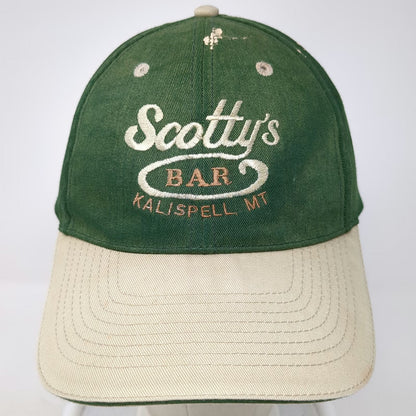 OTTO Green Beige One Size Baseball Cap Hat Scotty's Bar Kalispell MT Strapback