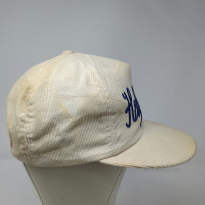 University Square 5 Panel Beige Blue One Size Corduroy Script Snapback Hat