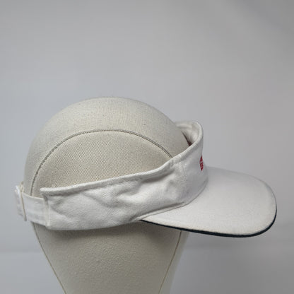 Rockwood Bank Sun Visor Hat White One Size Adjustable Embroidered Nissin