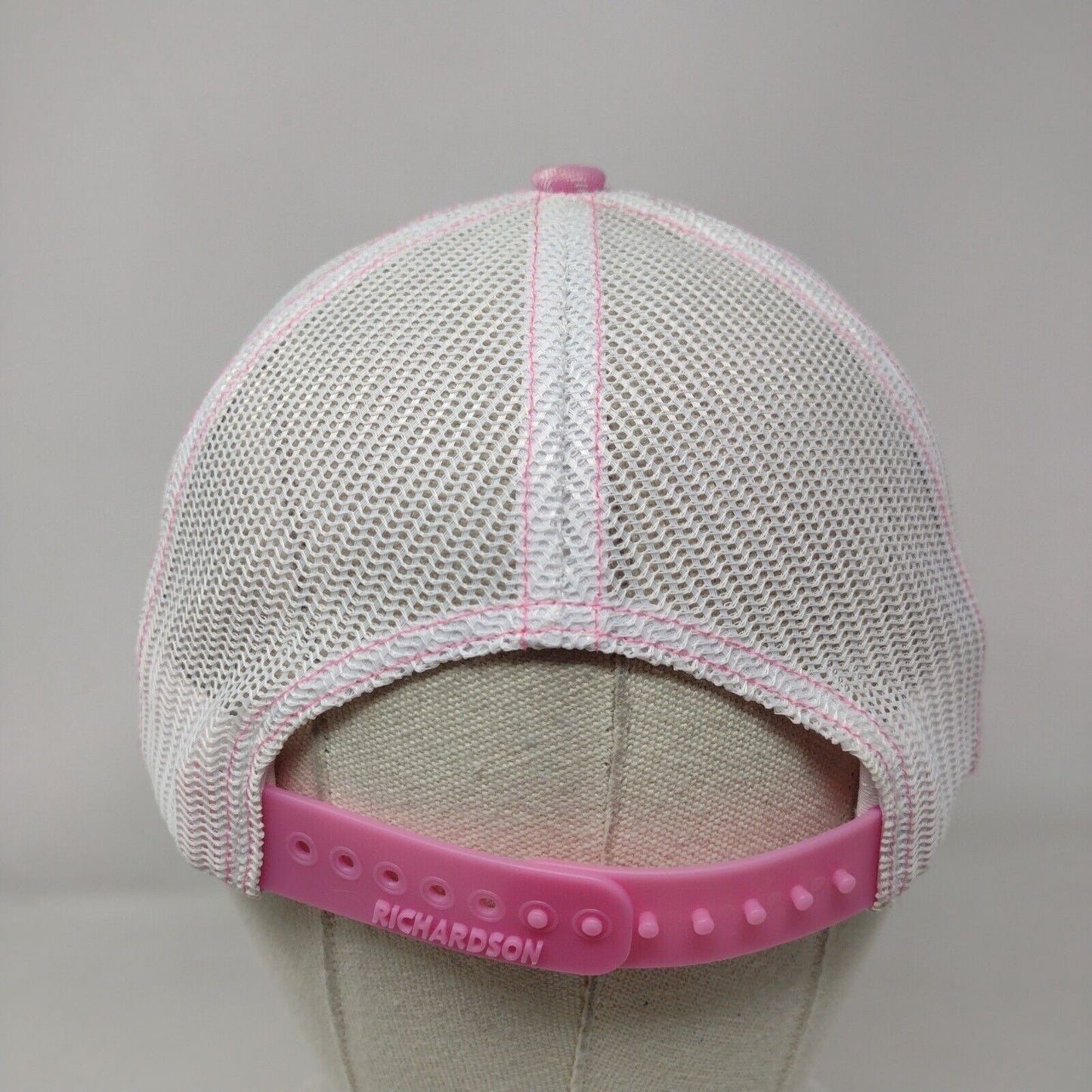 D&A Companies Snapback Trucker Hat Pink Small Plaid Mesh Back Richardson