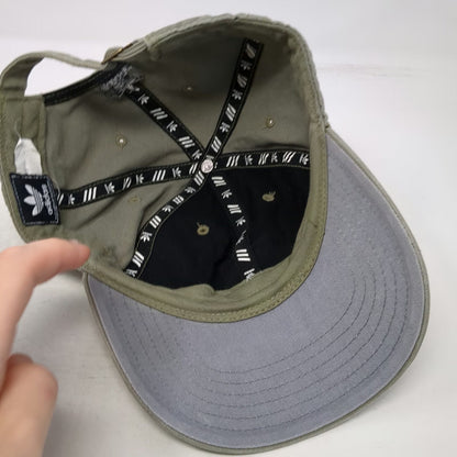 Adidas Baseball Cap Green One Size Cotton Trefoil Logo Strapback Curved Brim Hat