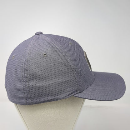 TravisMathew Baseball Cap Gray M Fitted Hat Flexfit Polyester Curved Brim Golf