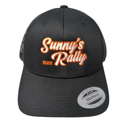 Sunny's Rally Snapback Mesh Back Trucker Hat Black One Size Sport-Tek