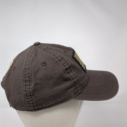 Kryptek American Flag Strapback Hat Brown One Size Adjustable Leather Patch