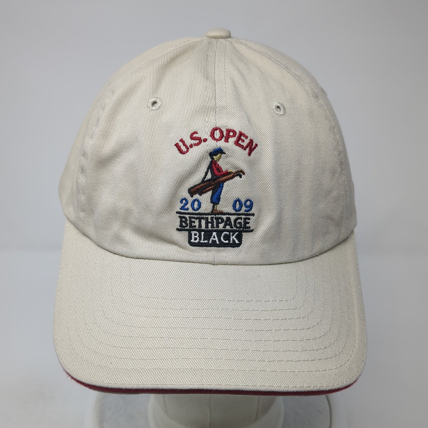 US Open 2009 USGA Member Baseball Cap Beige One Size Adjustable Embroidered