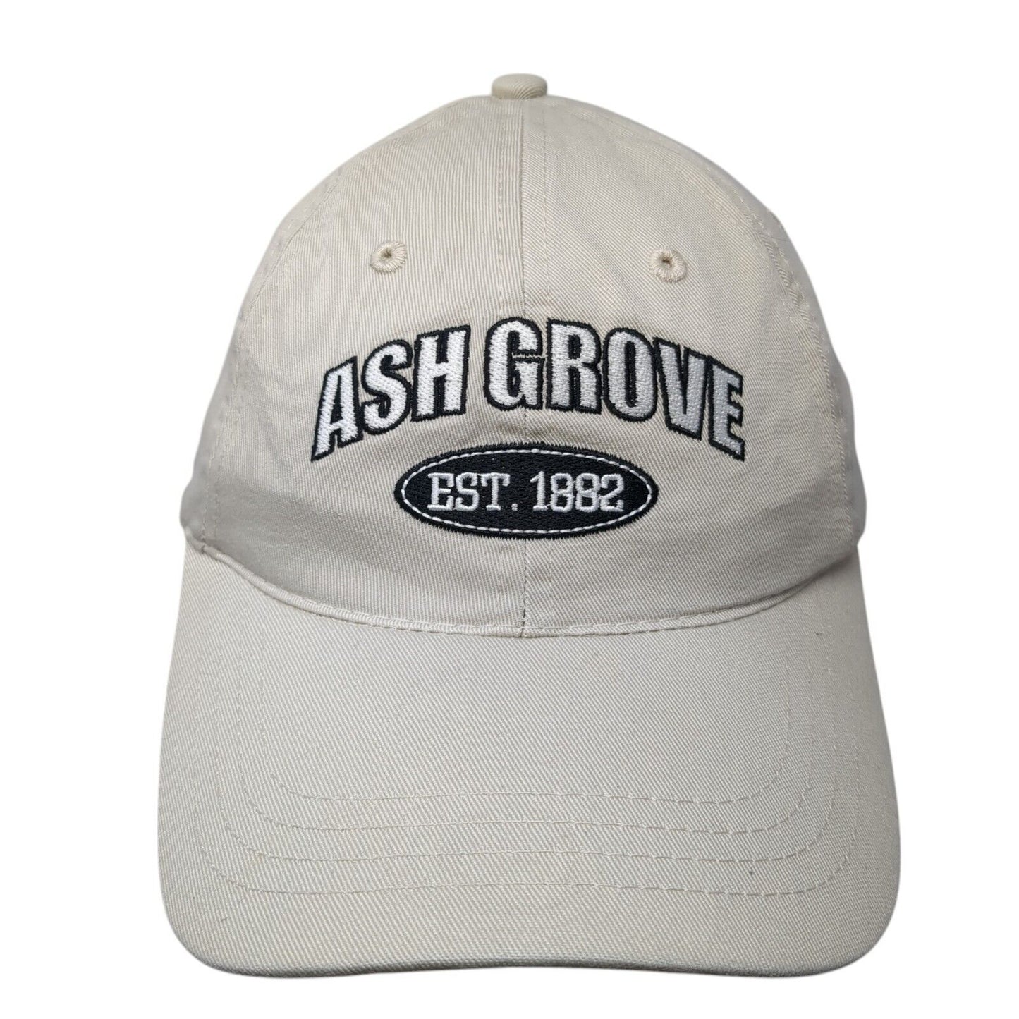 Ash Grove Slideback Hat Tan One Size Adjustable Embroidered Vent Holes