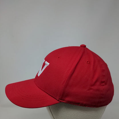Letter W Youth Strapback Hat Red OS Adjustable Embroidered Vented Holes Otto