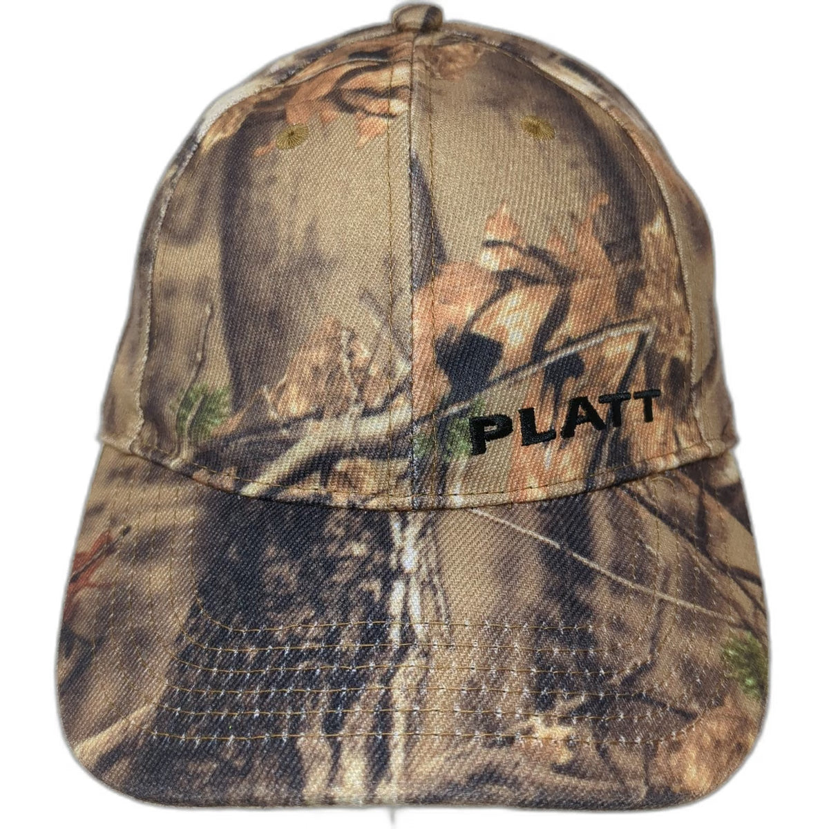 Brown Camo Platt Embroidered Baseball Cap One Size Hat Outdoor Work