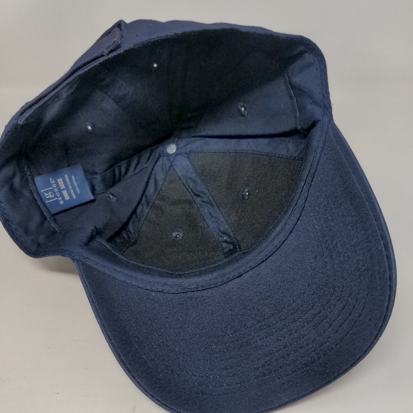 George Strapback Hat Blue One Size Adjustable Blank Solid Vent Holes
