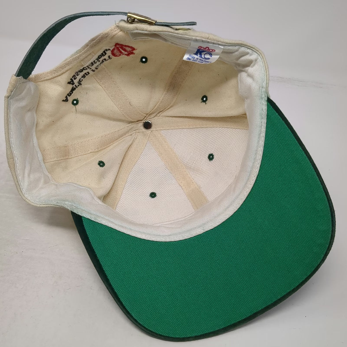 KC Baseball Cap White Green One Size Suede Brim American Heart Association Hat