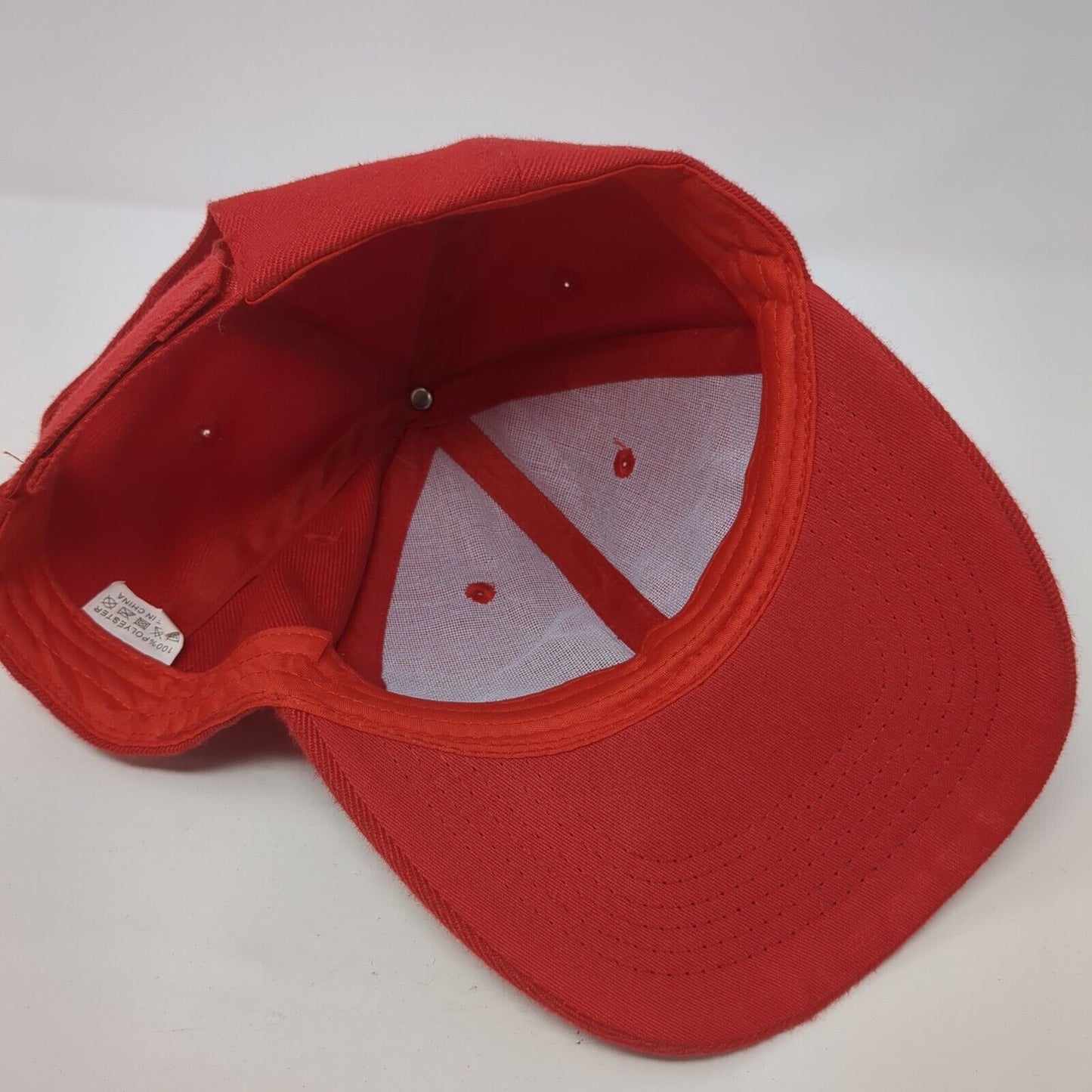 Unbranded Strapback Hat Solid Red One Size Adjustable Blank 6 Panel