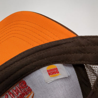 Burger King Snapback Trucker Hat Brown OS Adjustable Embroidered Mesh Back