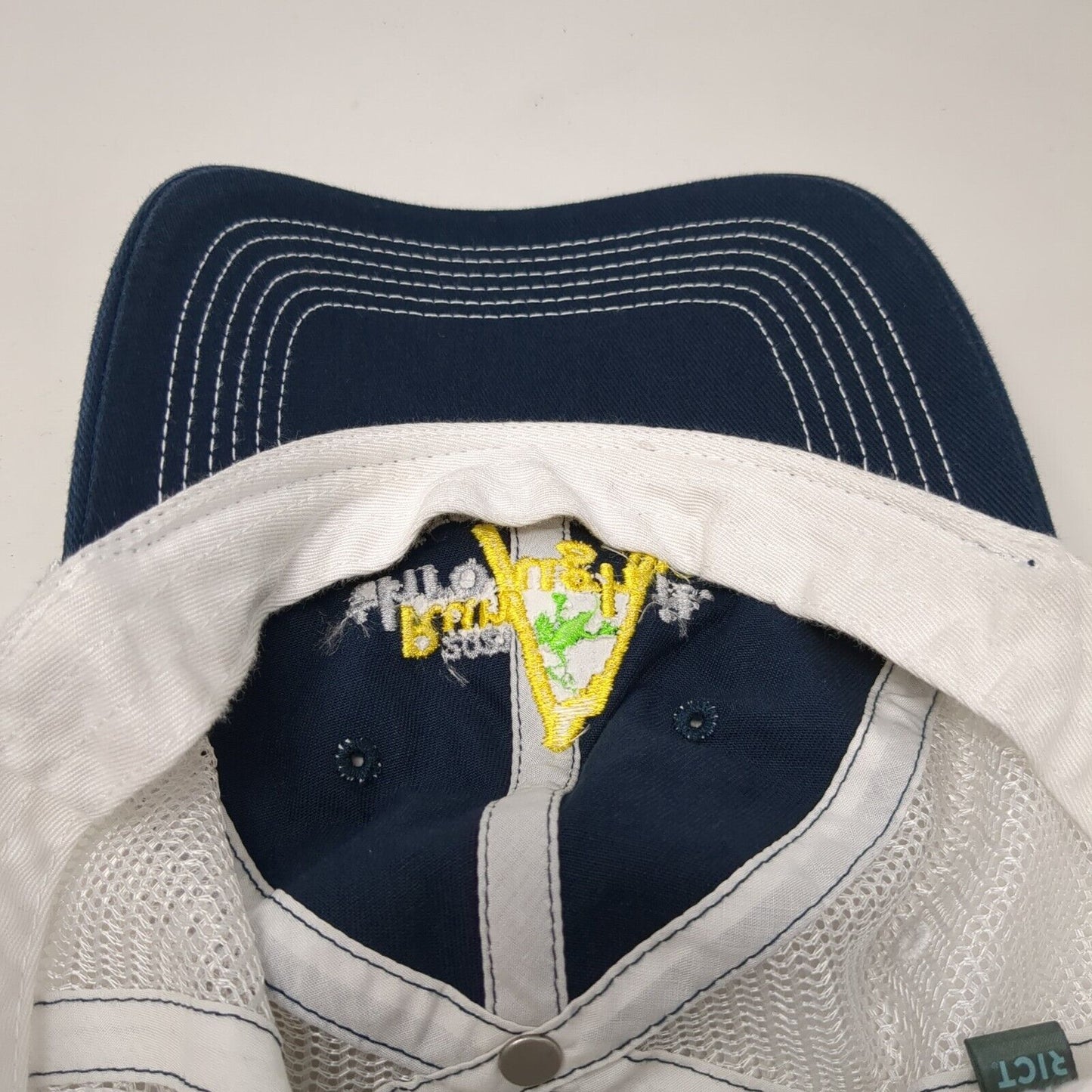 2021 Run Through It Race To Robie Creek Strapback Trucker Hat Blue OSFA District