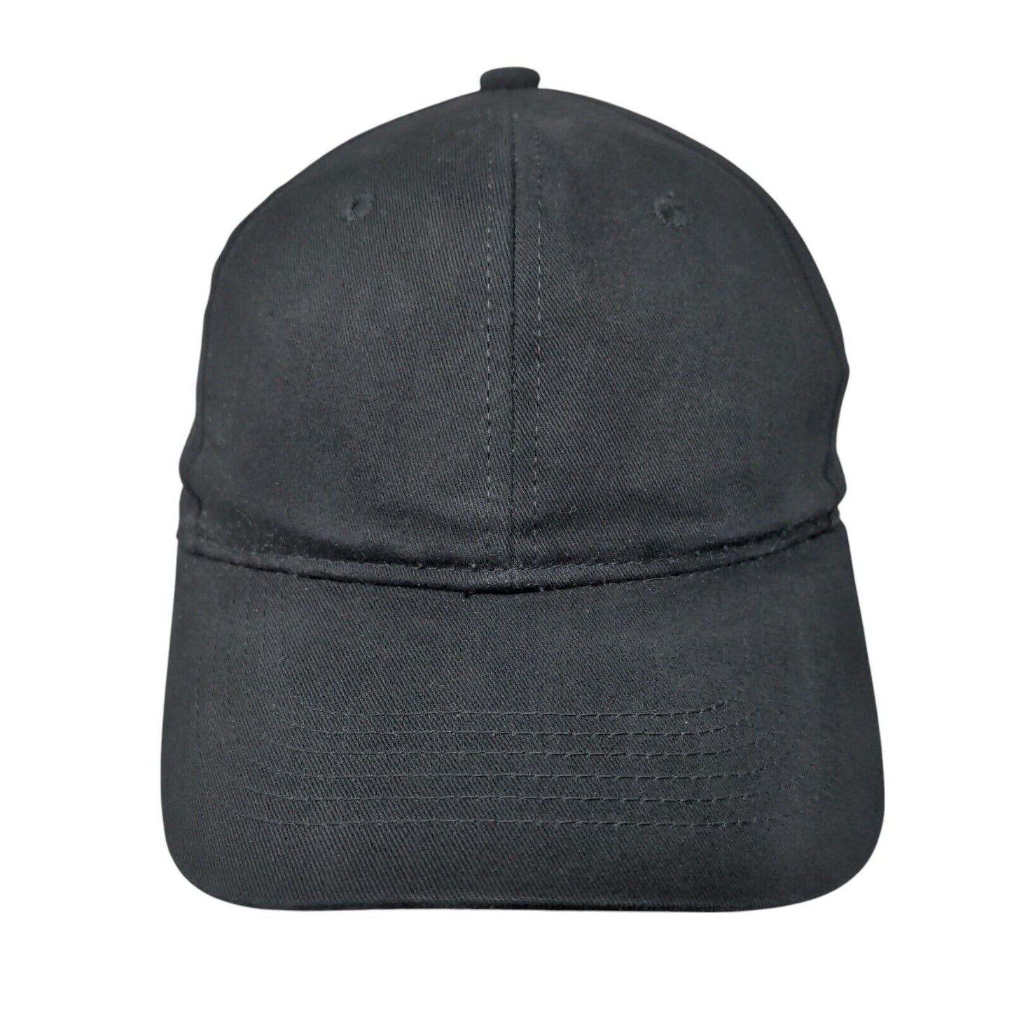 George Strapback Hat Black One Size Adjustable Vented Holes 6 Panel Blank
