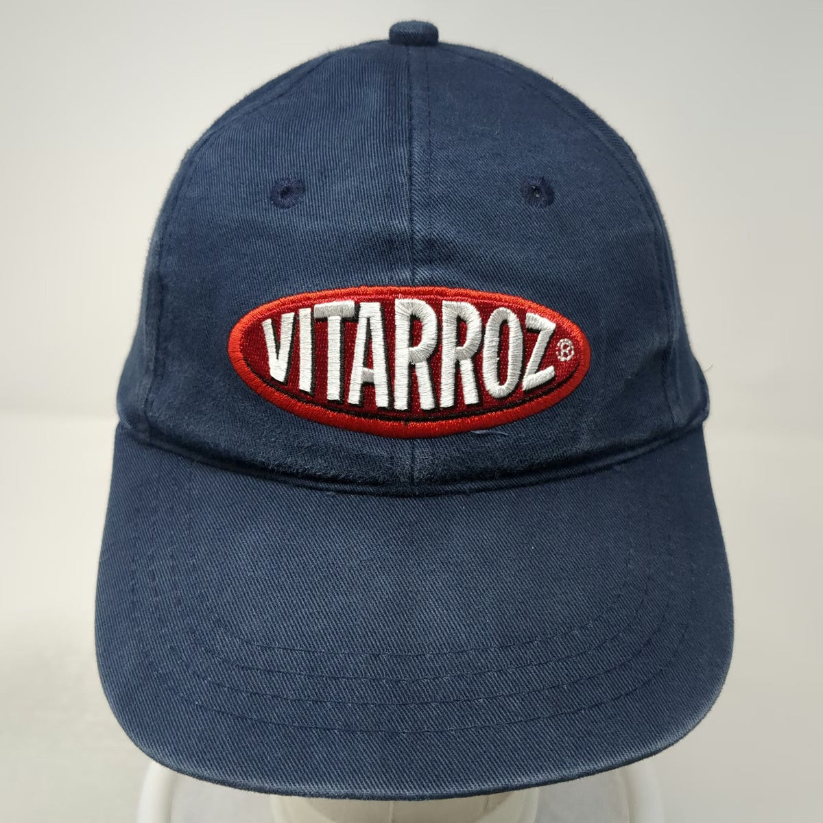 Vitarroz Blue Baseball Cap One Size Strapback Embroidered Patch Red White Hat