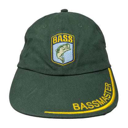 Bassmaster Fish Slideback Hat Green One Size Embroidered American Flag