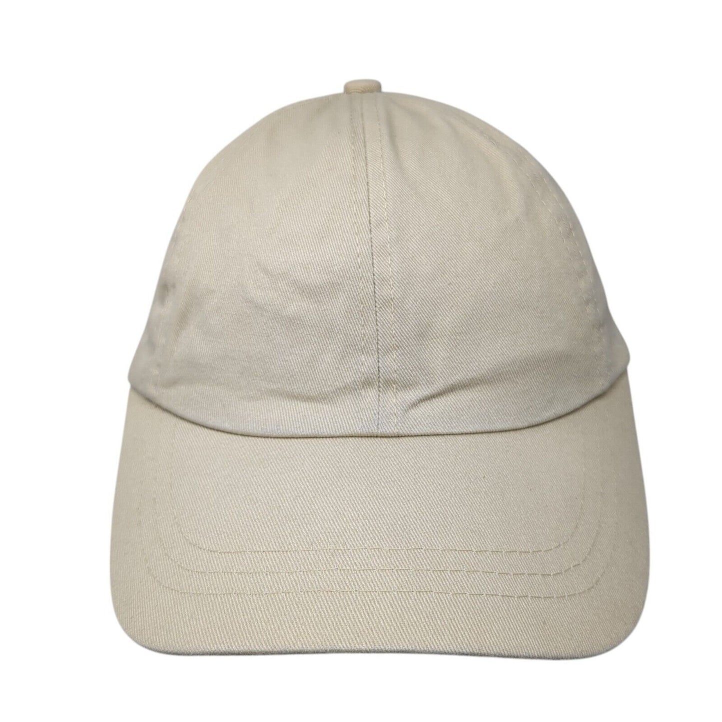 Unbranded Strapback Hat Tan One Size Adjustable Vented Holes 6 Panel Blank