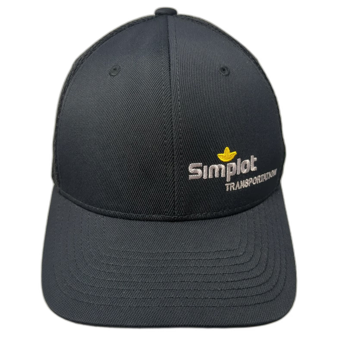 Flexfit Baseball Cap Black M Simplot Transportation Mesh Back Fitted Hat