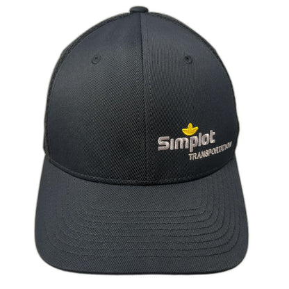 Flexfit Baseball Cap Black M Simplot Transportation Mesh Back Fitted Hat