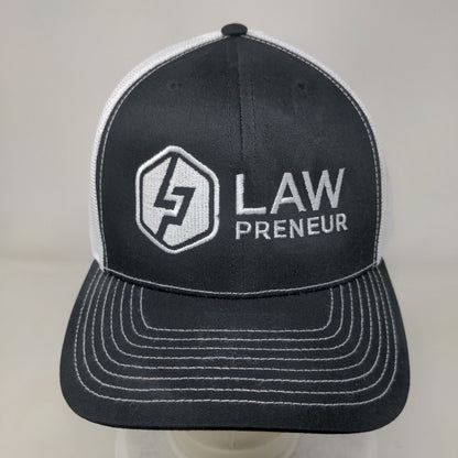 Law Preneur Snapback Trucker Hat Black One Size Adjustable Mesh Back Richardson