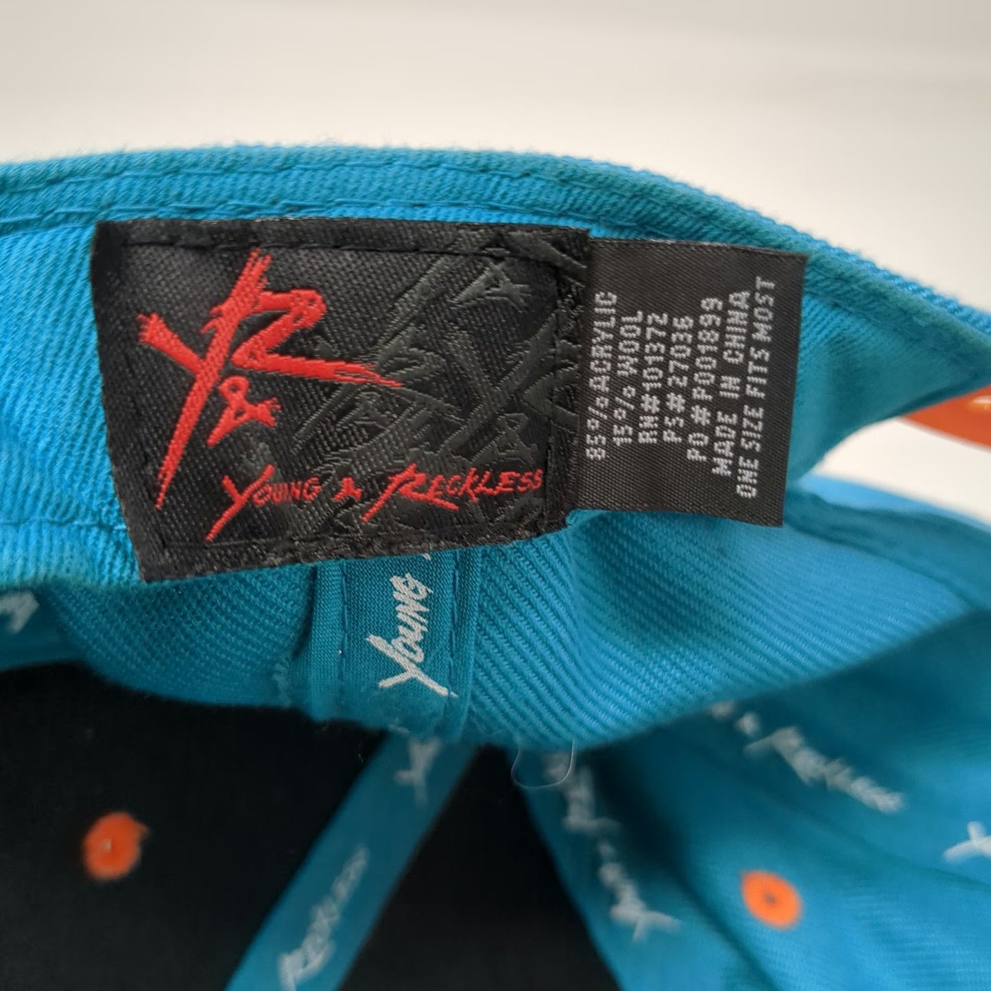 Young & Reckless Snapback Blue Orange One Size Los Angeles Reckless Script Hat