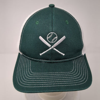 Crossed Bats Sarsaparilla Snapback Trucker Hat Green OSFA Mesh Port Authority