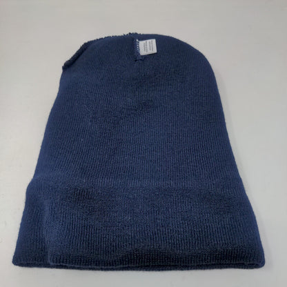 The YMCA Give Gallop Gather Knit Beanie Hat Blue One Size Embroidered