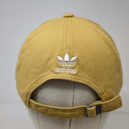 adidas Baseball Cap Brown One Size Embroidered Trefoil Logo Slideback Curved Hat