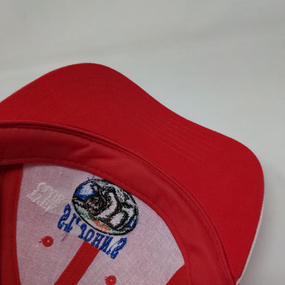 St. John's Fishing Lodge Tyee Club Strapback Hat Red One Size Adjustable Cotton