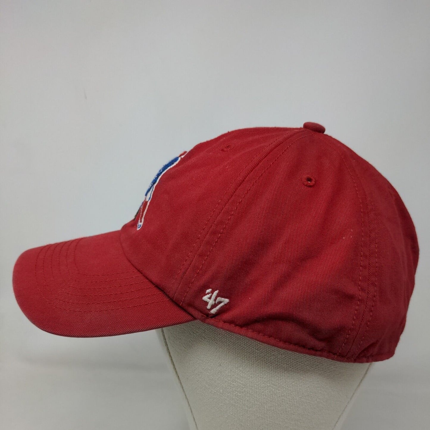 '47 Brand Men's Fitted Hat Red XL Embroidered New England Patriots Retro Logo