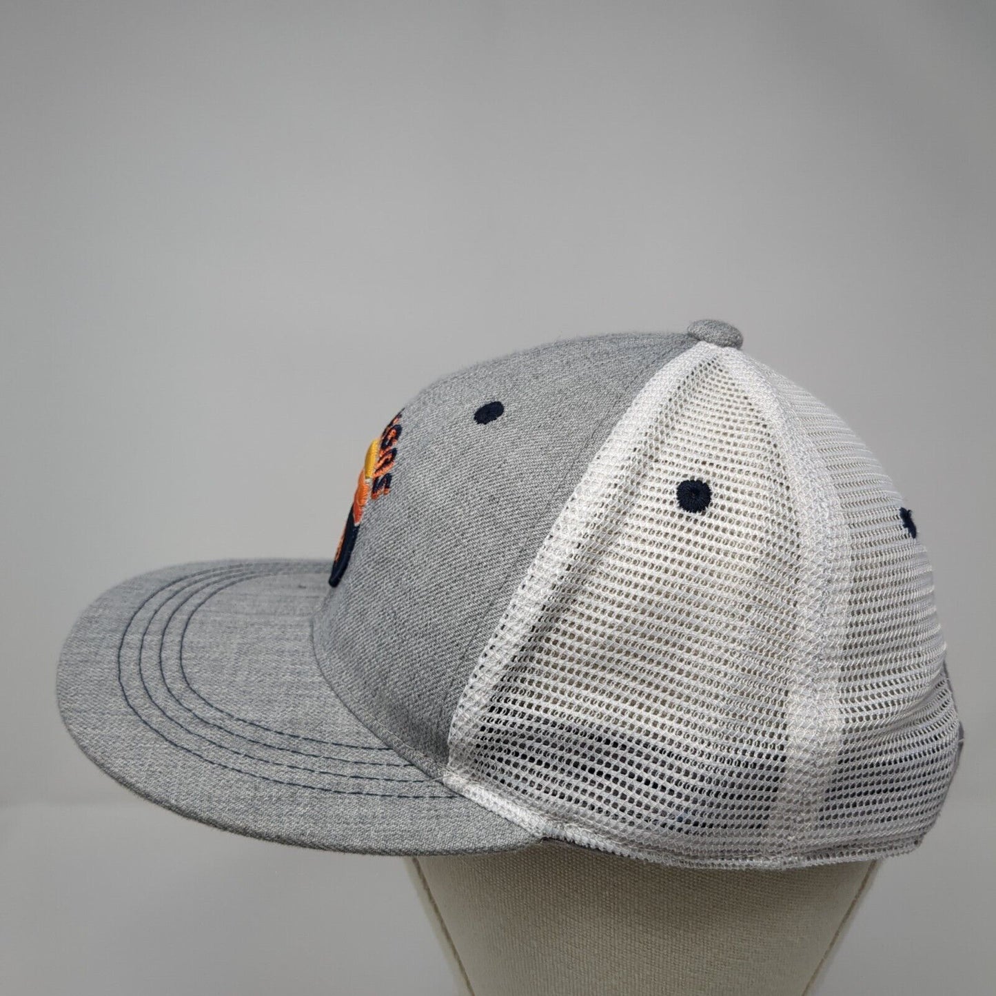 Las Vegas Snapback Trucker Hat Gray OS Adjustable Embroidered Mesh Back Burnies