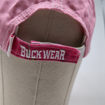 American Flag Strapback Hat Pink OS Adjustable Embroidered Patriotic Buck Wear